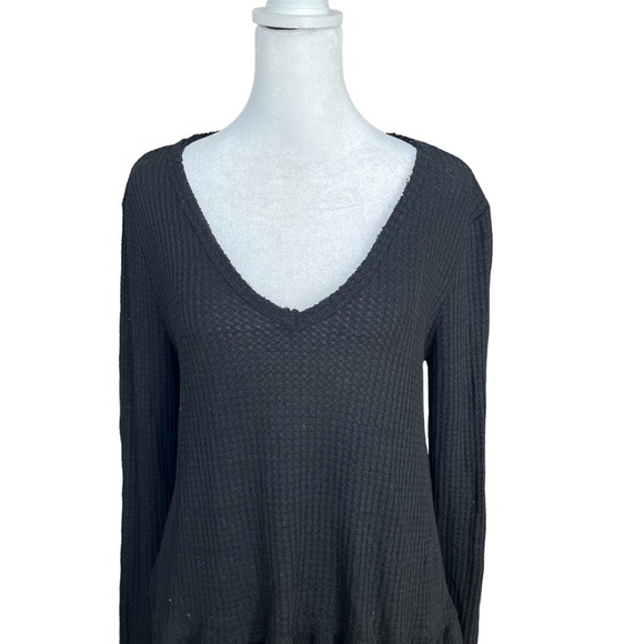 ANTHROPOLOGIE ERI + ALI Tallie Waffle Knit Peplum Knit Top - Picture 4 of 7